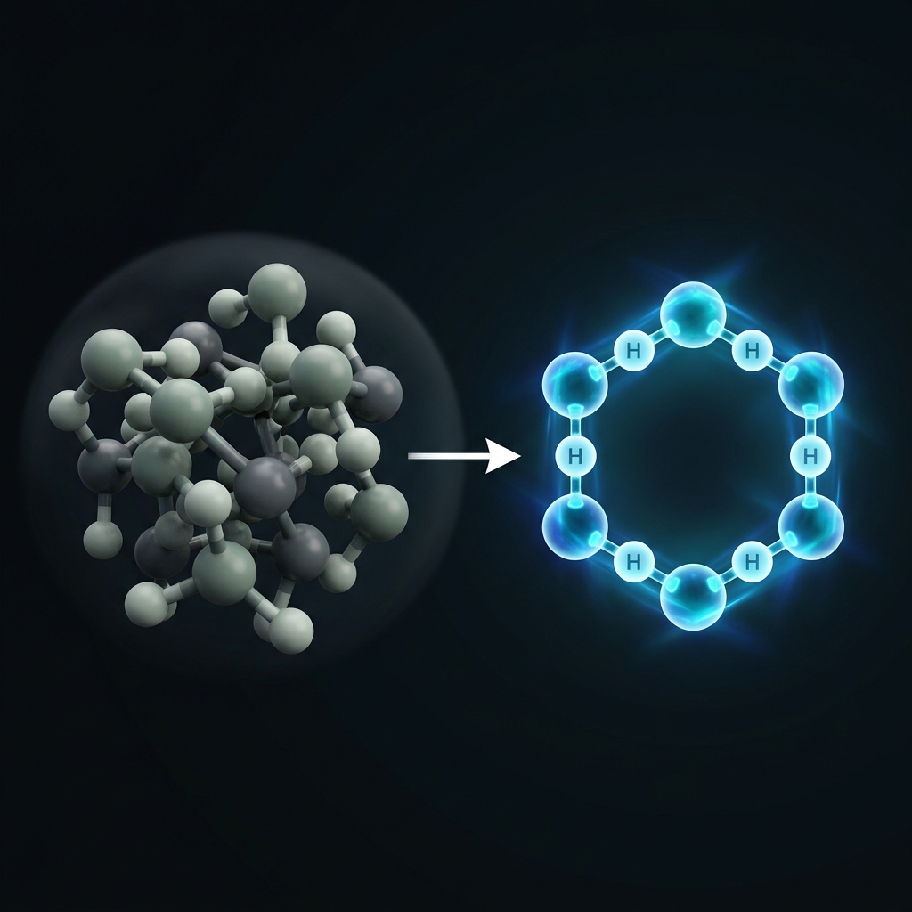 Comparativa de clusters moleculares — agua normal vs Kangen